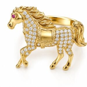 Anillo  Caballo 14k Size 7.5 Weight 5.2gr