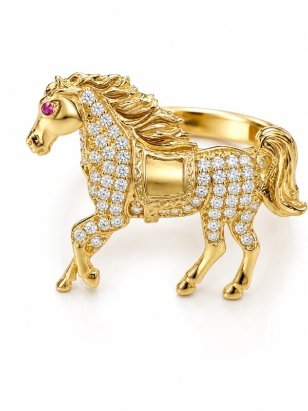 Anillo  Caballo 14k Size 7.5 Weight 5.2gr
