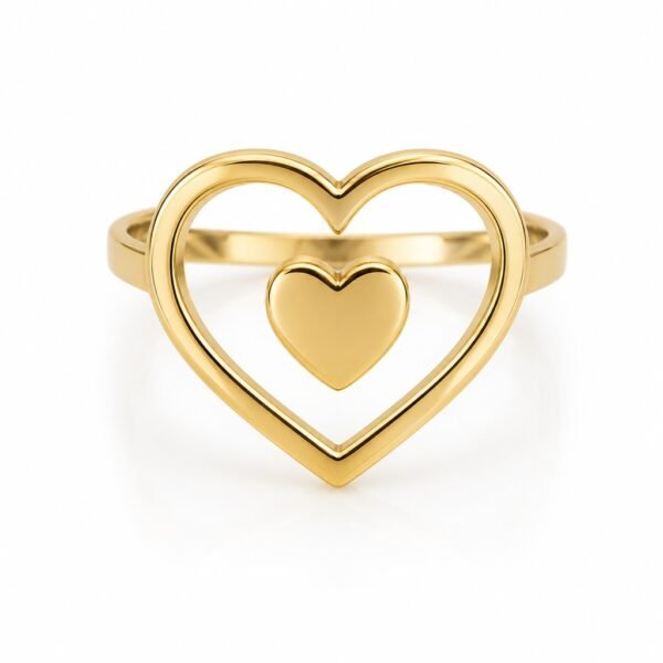 Anillo Geometric Corazon 14k Size 7 Weight 3,4gr