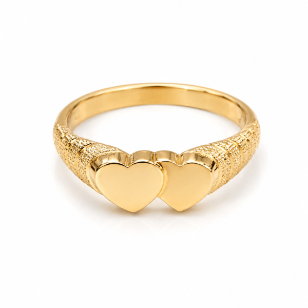 Anillo Corazones Bolas 14k Size 5 Weight 1.7gr