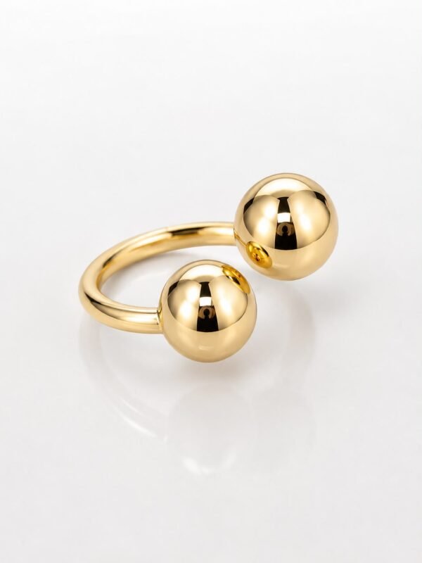 Anillo Open Bolas 10k Size Weight 2.5gr
