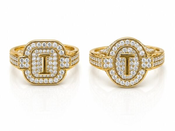 Anillo  Hombre Letras  CZ 10k Size 11.5 Weight 5.6gr