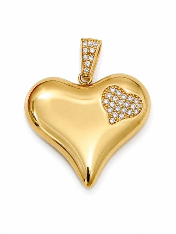 DijeCorazon Mediano Zirc 14K Size  Weight 2.5gr