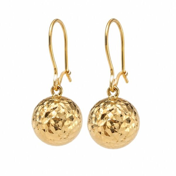 Aretes Bola Corte Diamantado 14k Weight 1.5gr
