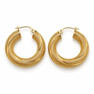 Argollas Nevadas Extra Gruesas 10k Paso 2 x 6mm Weight 4.7gr Y