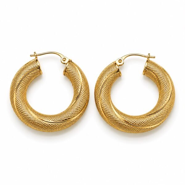 Argollas Nevadas Extra Gruesas 10k Paso 2 x 6mm Weight 4.7gr Y