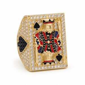 Anillo De Hombre Carta King of Spades Full CZ 10k Size 7 Weight 11gr