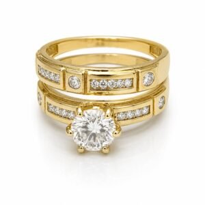 Anillo Duo Fancy Clavo CZ 10k Size 7 Weight 3.6gr