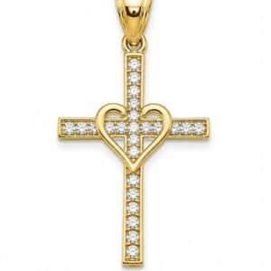 d4e19505-7bee-453c-d5ff-08def3dc224f.jpg Dije Cruz Full CZ Corazon 14k Weight 1.8gr