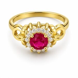 d5fdf80b-bec3-4500-950d-08deee00cdd5.jpg Anillo Mujer Sencillo Halo Rubi Rose 10k Size 7'' Weight 2.4gr