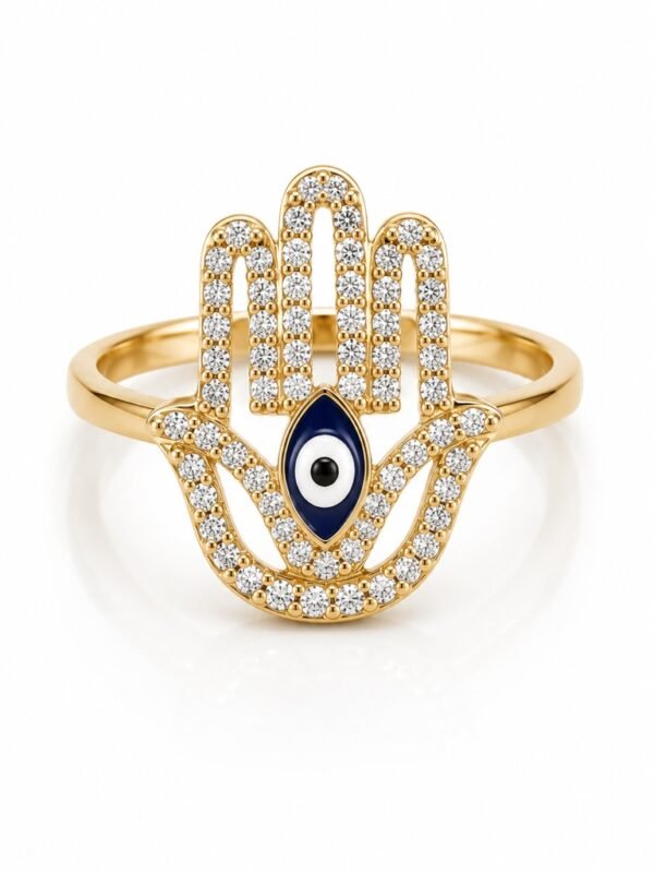 Anillo Mano Fatima CZ 14k Weight 2.5gr Size 7''