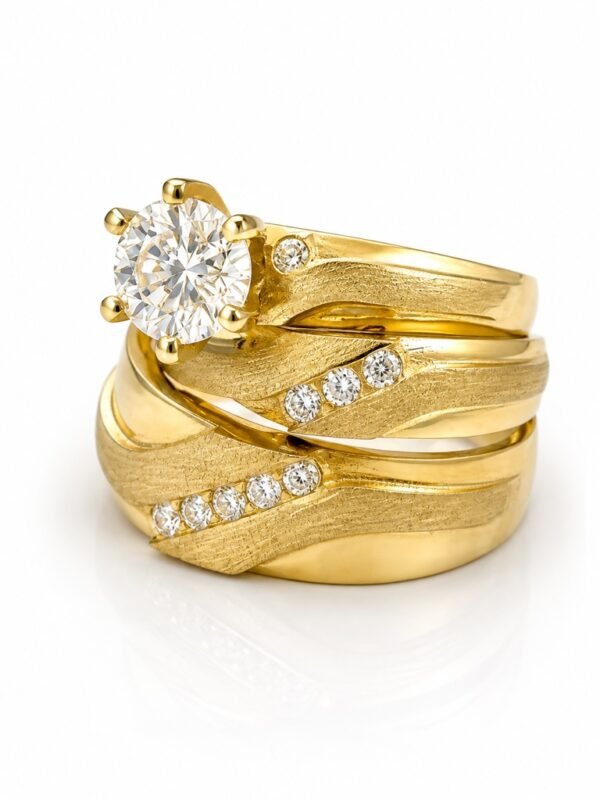 Anillo Trio Matrimonio Rose 10k Size 7'' 10'' Weight 5.8 gr