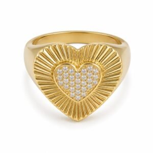Anillo  Corazon Centro CZ 14k Size 5.5 Weight 3.3gr
