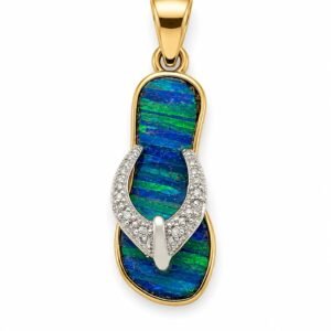 Dije Chancleta Fancy Verde 14k Weight 1.7gr