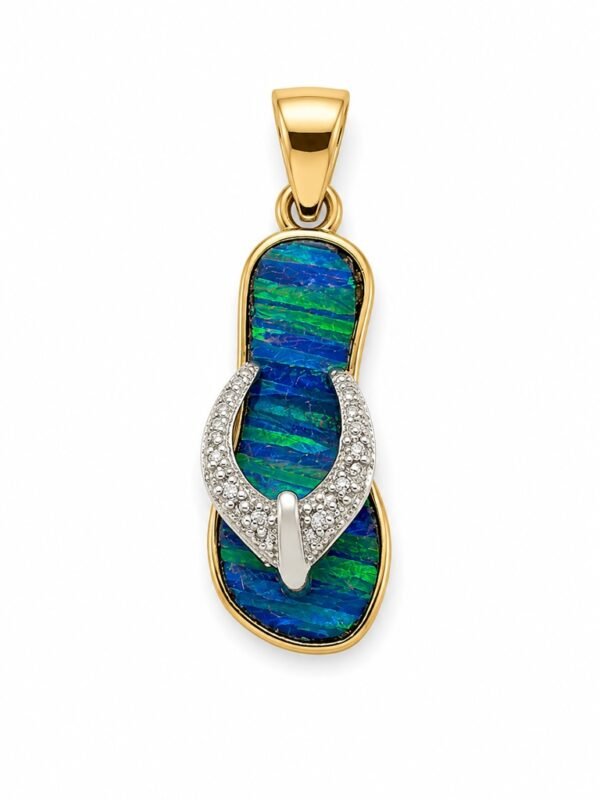 Dije Chancleta Fancy Verde 14k Weight 1.7gr