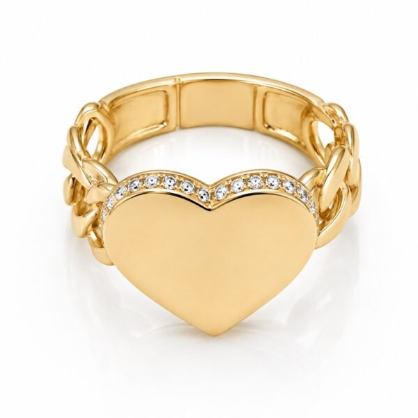 Anillo corazon tejido cz  10k Size 7 Weight 4.3gr