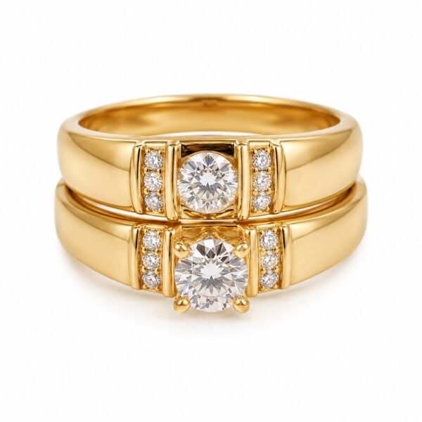 Anillo Duo Compromiso Elegant Piedra 10k Size 5 Weight 5.8gr K764507D