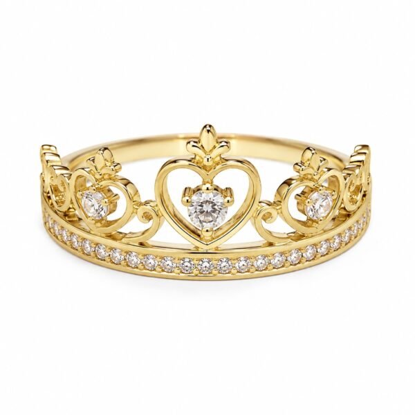 Anillo Mujer Sencillo Corona Princesa Rose 10k Size 7.5'' Weight1.7gr