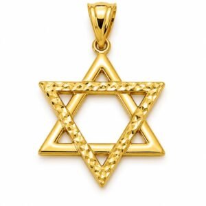 Dije estrella jerusalén Mix Textura 14k Weight 1.1gr