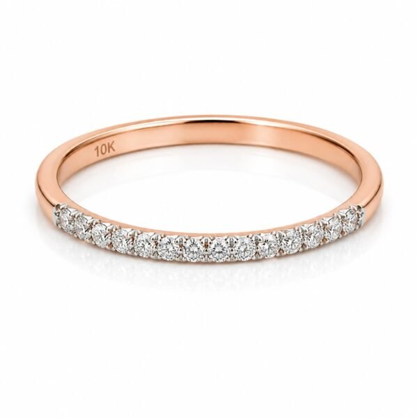 Anillo Oro Rosa Mini Pave 10k Size Weight 0.9gr