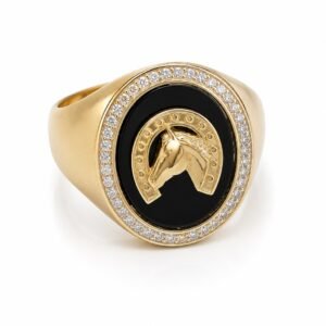 e6752d18-d6bf-4734-7ae5-08df03768314.jpg Anillo Hombre Oval CZ Herradura Caballo Size 10.5 Weight 7.2gr