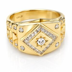 ea2adc17-9ab0-4236-79d1-08df03768314.jpg Anillo Hombre Sello Geometrico CZ 10k Size 11 Weight 8.4gr