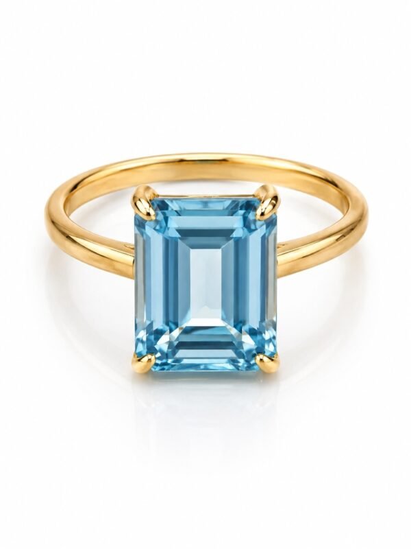 Anillo Piedra Azul 14k Size 7 Weight 6.1gr