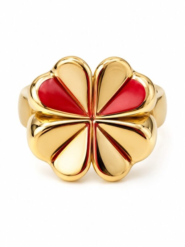 Anillo hoja de trebol plain 10k Size 7 Weight 2.6gr