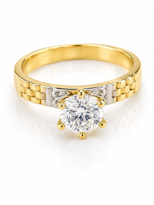 Anillo Solitario 14K Size 7.5 Weight 2.2gr