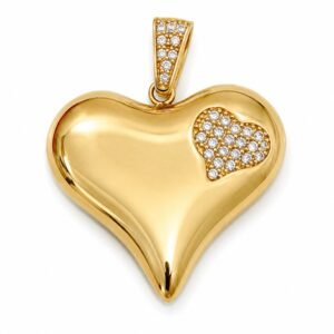 f548c358-c9dd-4780-162f-08def3c27620.jpg DijeCorazon Mediano Zirc 14K Size Weight 2.7gr
