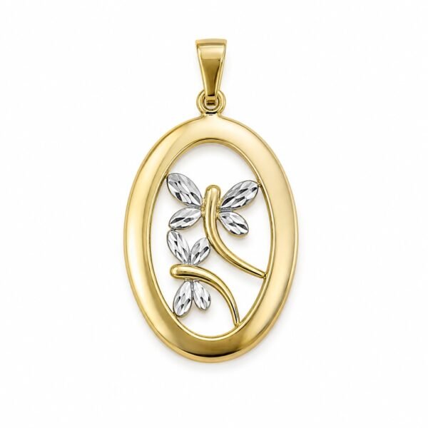 Dije Oval Fancy Semi White 14K Weight 2.2gr