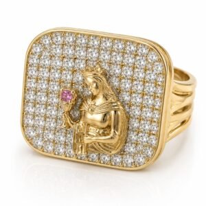 fcd8b59d-2ce9-4506-79e8-08df03768314.jpg Anillo Hombre Santa Barbara Cuadrado Diamante 10k Size 10 Weight 12gr