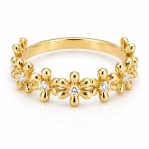 Anillo  Flores Sencillo 10k Size 7.5 Weight 2.3gr