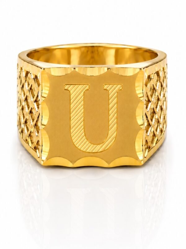 Anillo De Hombre Letra U 10k Size 8.5 Weight 4.3gr