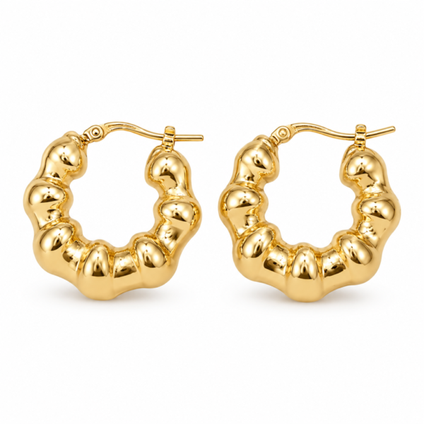 Argollas Fancy Concha 14k Weight 4.4gr
