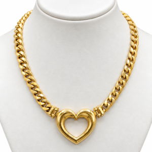 Gargantilla Cuban Link Hollow Heart 14k Size 16'' Weight 17.7gr