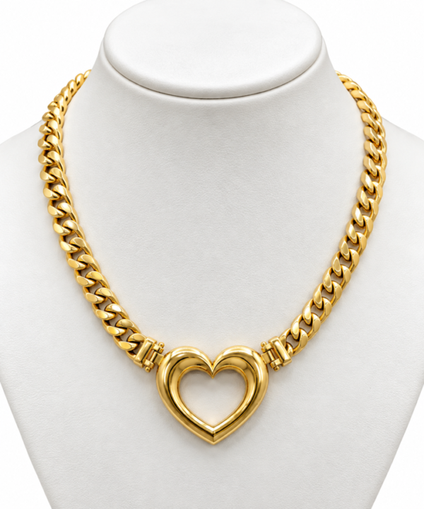 Gargantilla Cuban Link Hollow Heart 14k Size 16'' Weight 17.7gr
