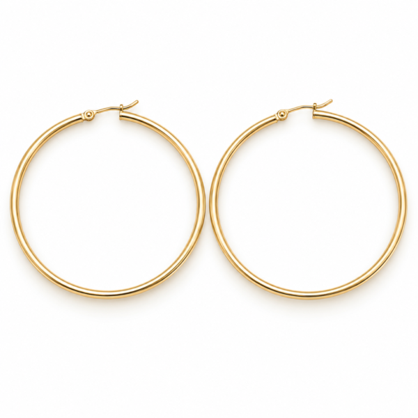 argollas Estilo JLO 14k Weight 2.6gr