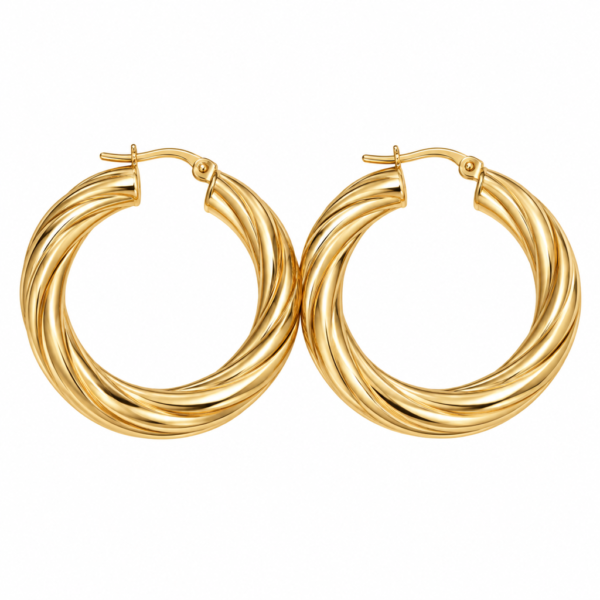 argollas Fancy Semi Torcido 10k Weight 3.4gr