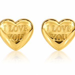 Aretes Corazon ''I LOVE YOU'' Omega 10k Weight 4.5gr