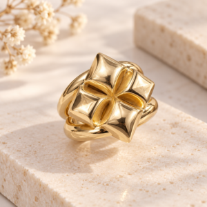 Anillo Trebol Pulido Buchon 10K Size 7 Weight 2.3gr