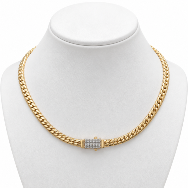 Gargantilla Herringbone 10K Size 17 x 7mm Weight 19gr K2234CZ