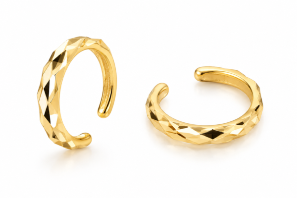 Piercing Earcuff Corte Diamantado 14k
