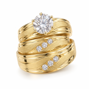 4030b057-8587-43b3-bdd7-08df0d4f78be.png Anillo Matrimonio Trio Satinado Diagonal CZ 10k Size 7-10 Weight 8gr K76539