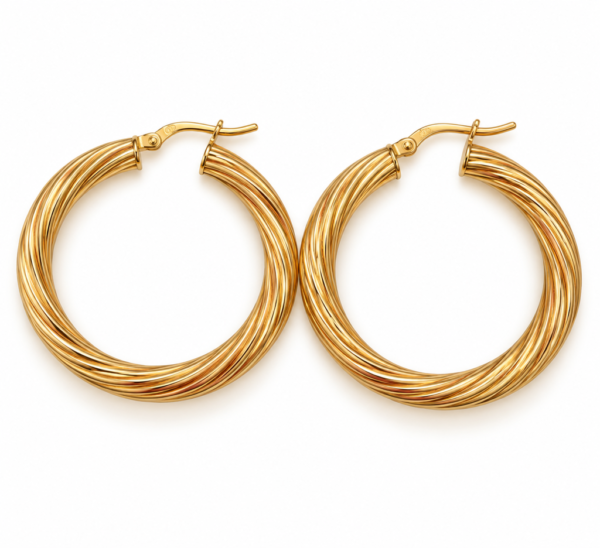 Argollas Torcidas Fancy Tubo Medio 10K 4 Weight 3.4gr