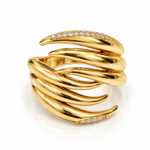 Anillo Fancy Estilo Garra 10K Size 7 Weight 3.2gr