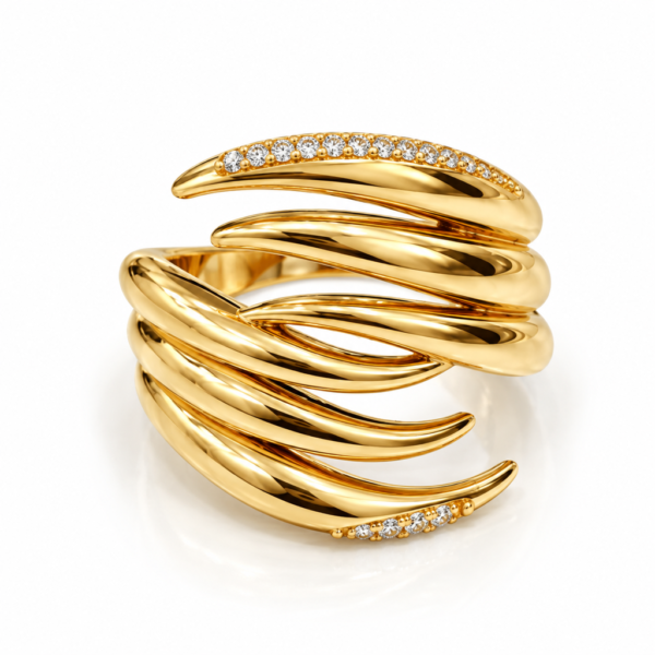 Anillo Fancy Estilo Garra 10K Size 7 Weight 3.2gr