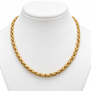 Gargantilla Eslabones Trigo Trenzado 14k Weight 24.5gr Size 16