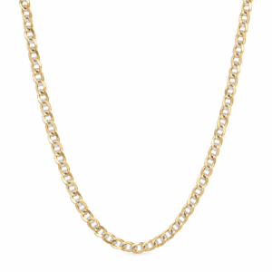 Cadena Corte Brillo Doble Tono Rose 14K Size 18''x 2.5mm Weight 4.2gr