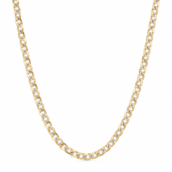 Cadena Corte Brillo Doble Tono Rose 14K Size 18''x 2.5mm Weight 4.2gr